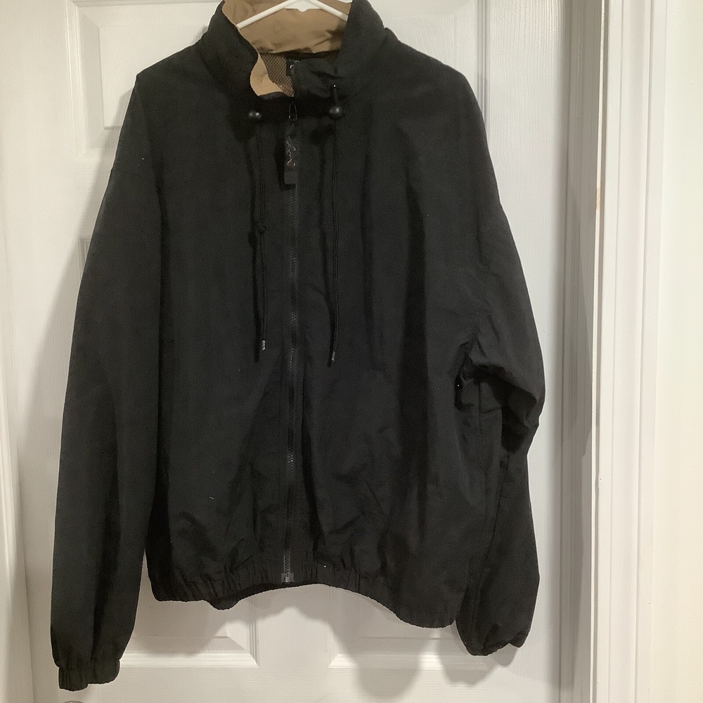 Greg Norman Jacket Black Windbreaker Golf  Embroidered Mickey Mens Large